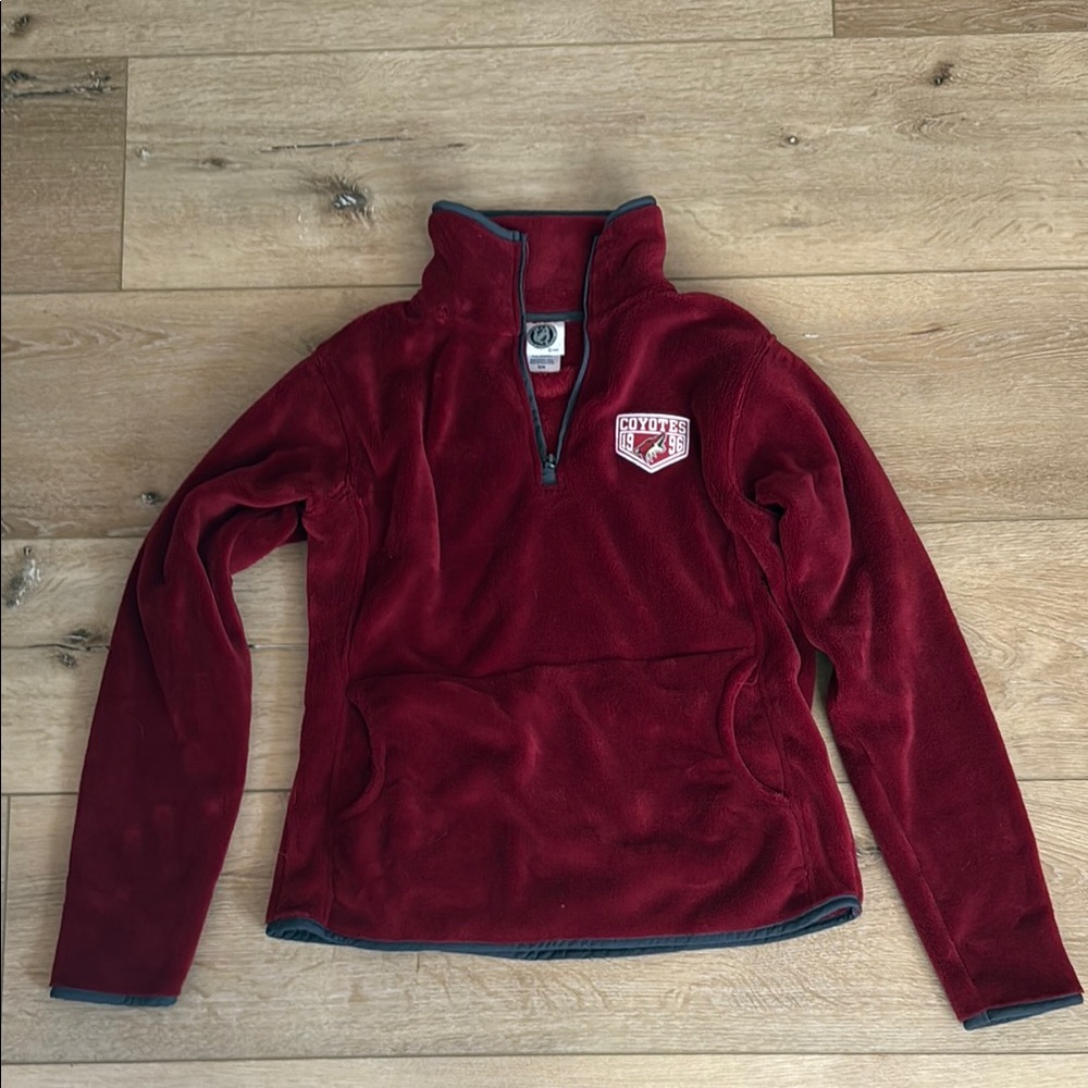 Official Coyotes Red Fleece Quarter-Zip Pullover